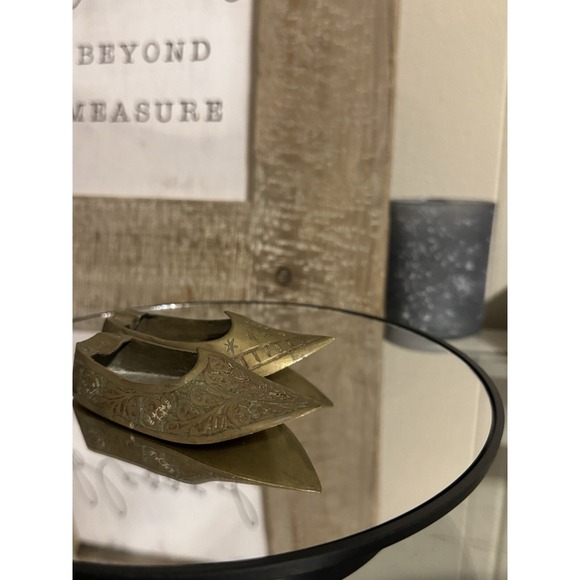 3 1/2 Inch Vintage Brass Shoe Micro Ashtray Made In India (2) Tiny Trinkets - Picture 8 of 8